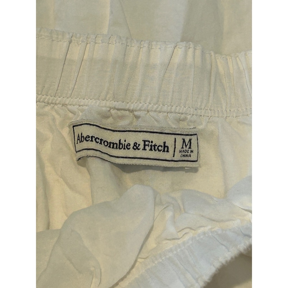 H25 Abercrombie & Fitch Womens White Off The Shoulder Tie Sleeve Dress Medium - Picture 3 of 3